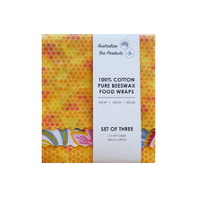 Load image into Gallery viewer, 100% Beeswax Food Wraps (3 Pack)