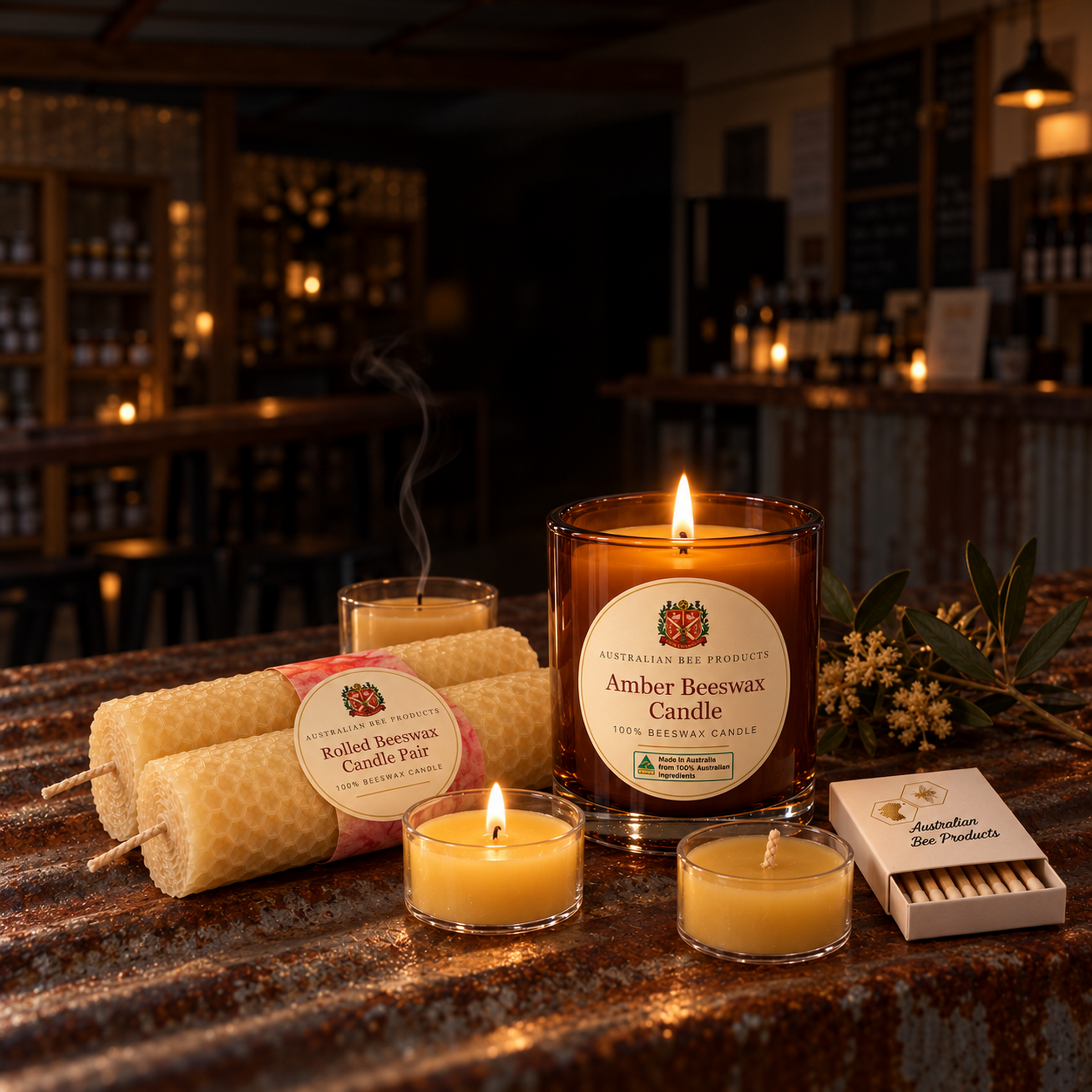 Beeswax candles collection