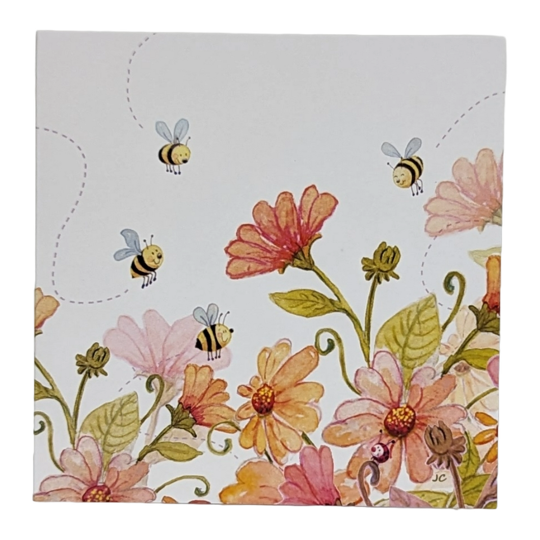 Flowers & Bees Note Card