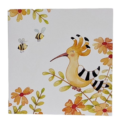 Bees & Bird Note Card