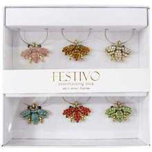 Load image into Gallery viewer, Bee Wine Glass Charms