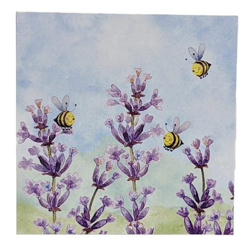 Lavender Bees Note Card