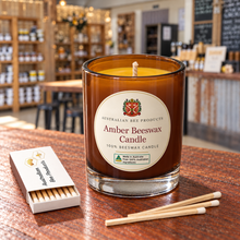 Load image into Gallery viewer, Amber Beeswax Candle Large — Australian Bee Products