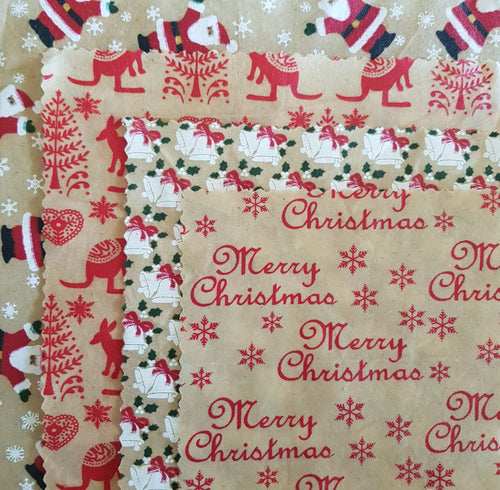 Christmas Beeswax Food Wraps (4 Pack)