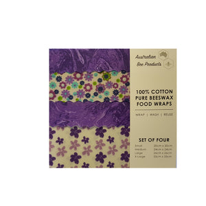 100% Beeswax Food Wraps (4 Pack)