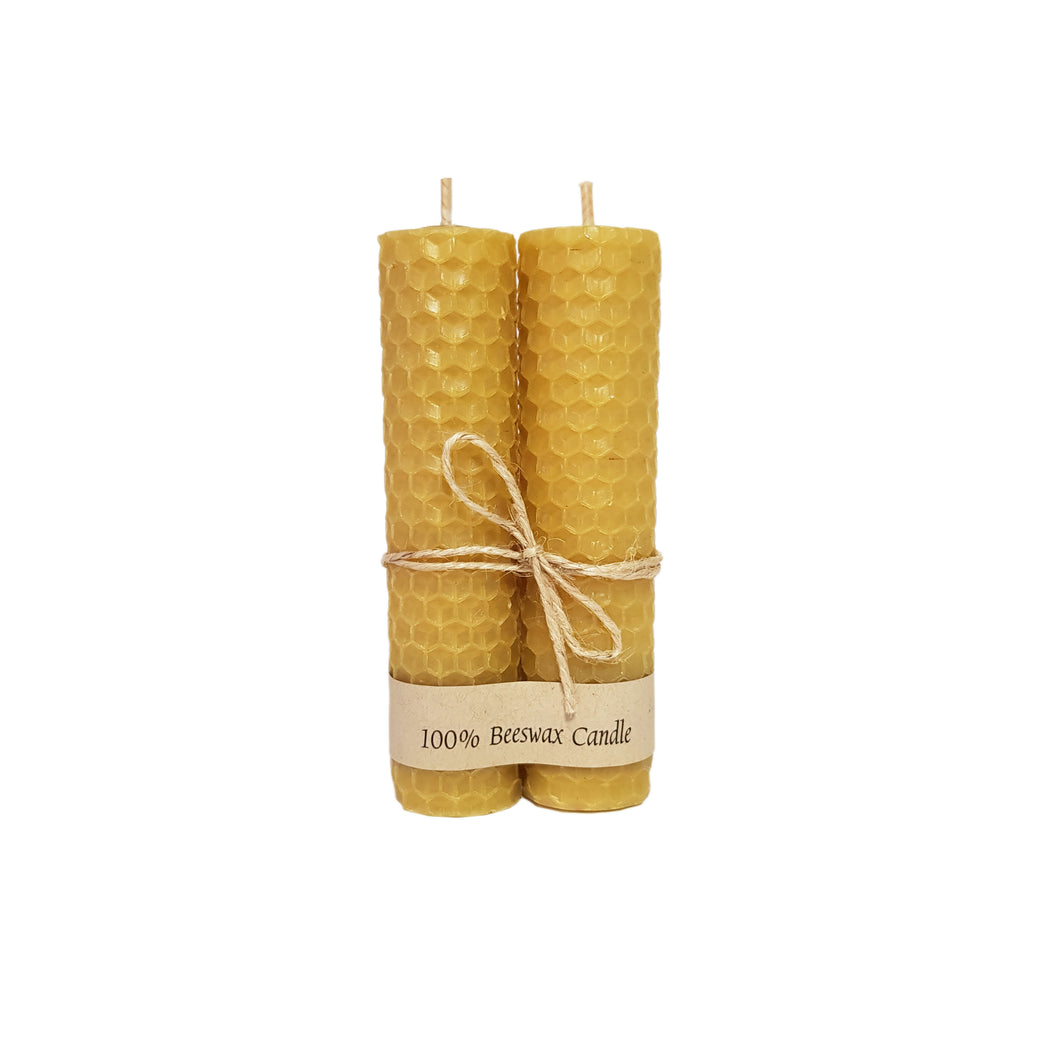Rolled Beeswax Candle Pair